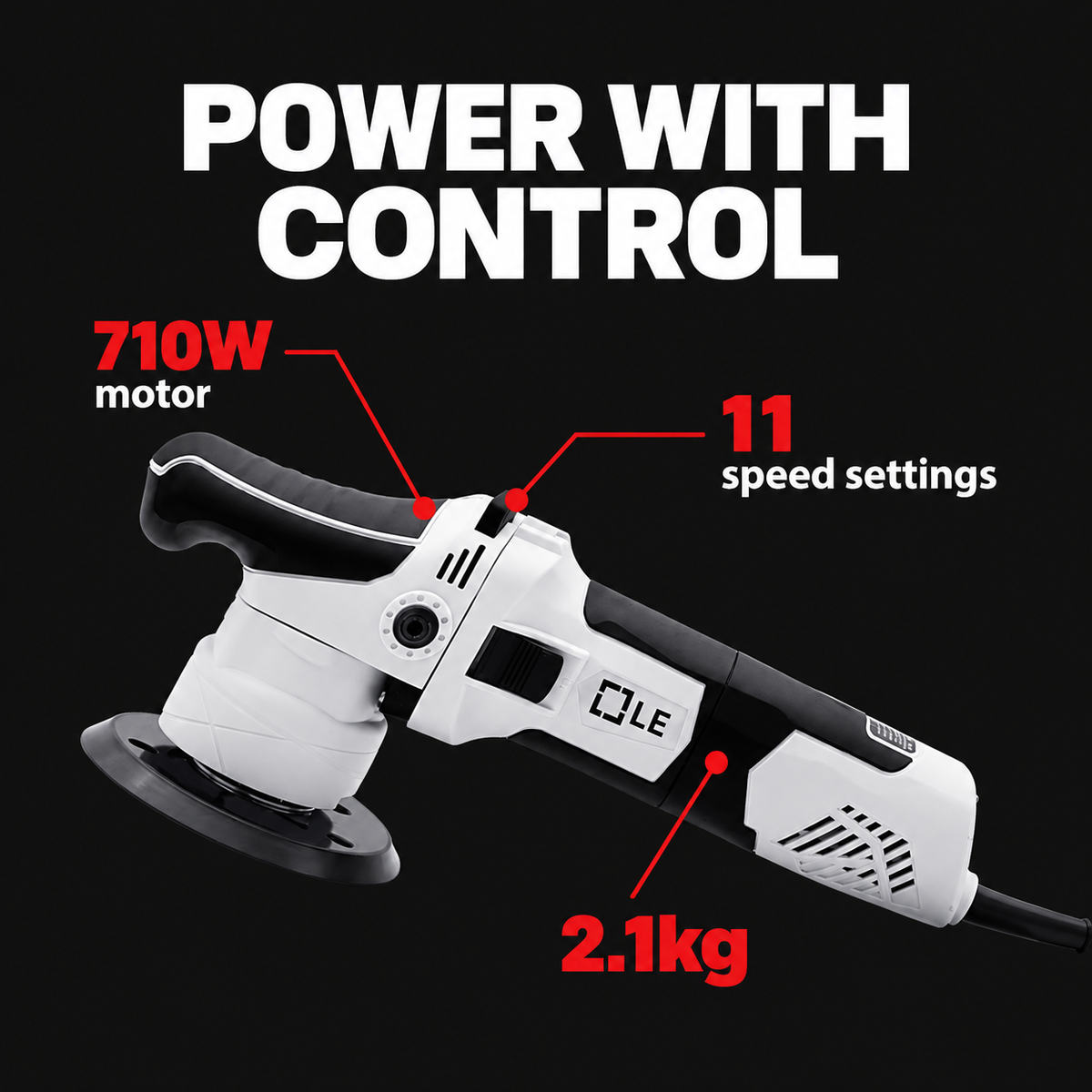 Liquid Elements T2000 V4 8mm DA Polishing Machine — What control does it offer?