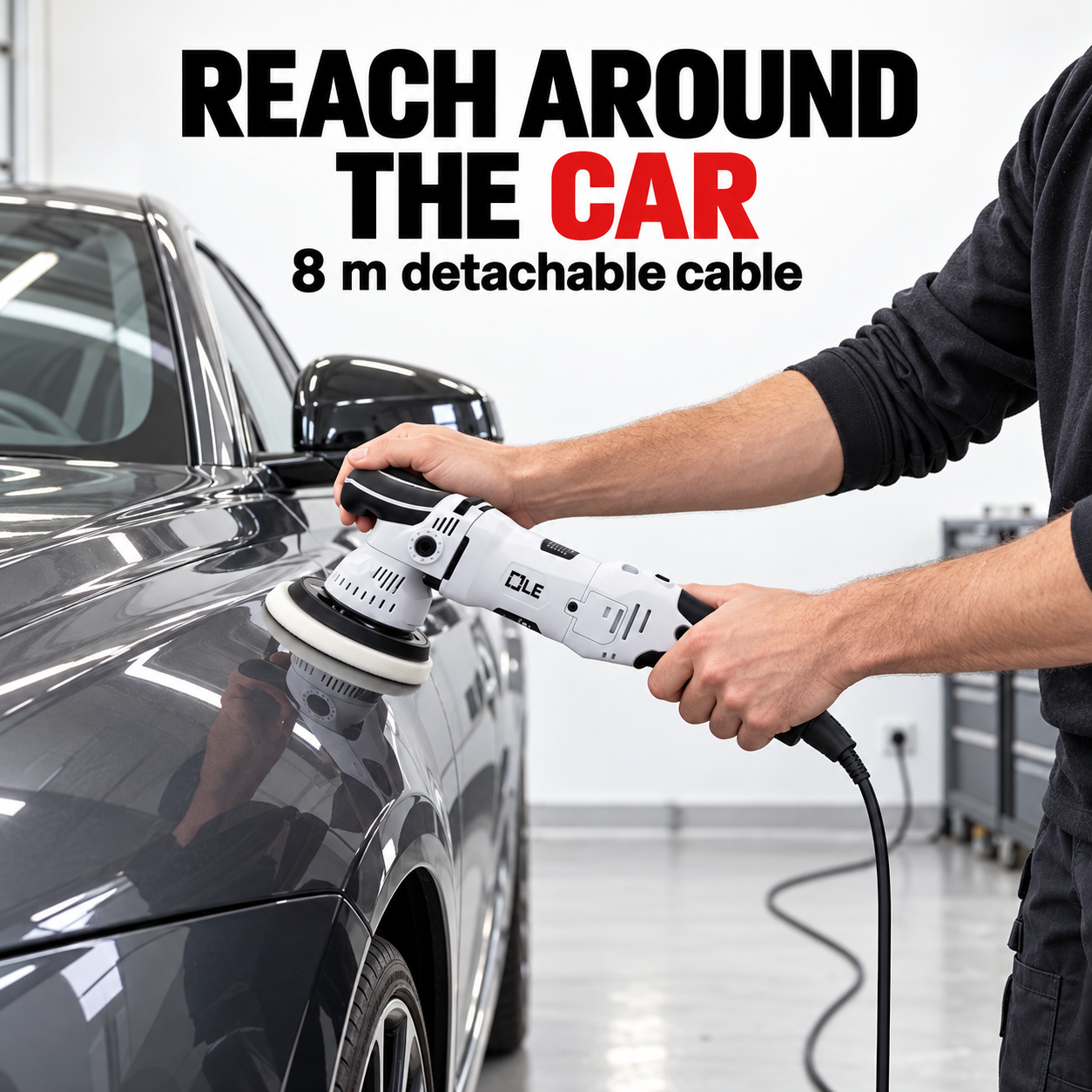 Liquid Elements T3200 (T3000 V3) Dual Action Polisher — Can I work around the car?