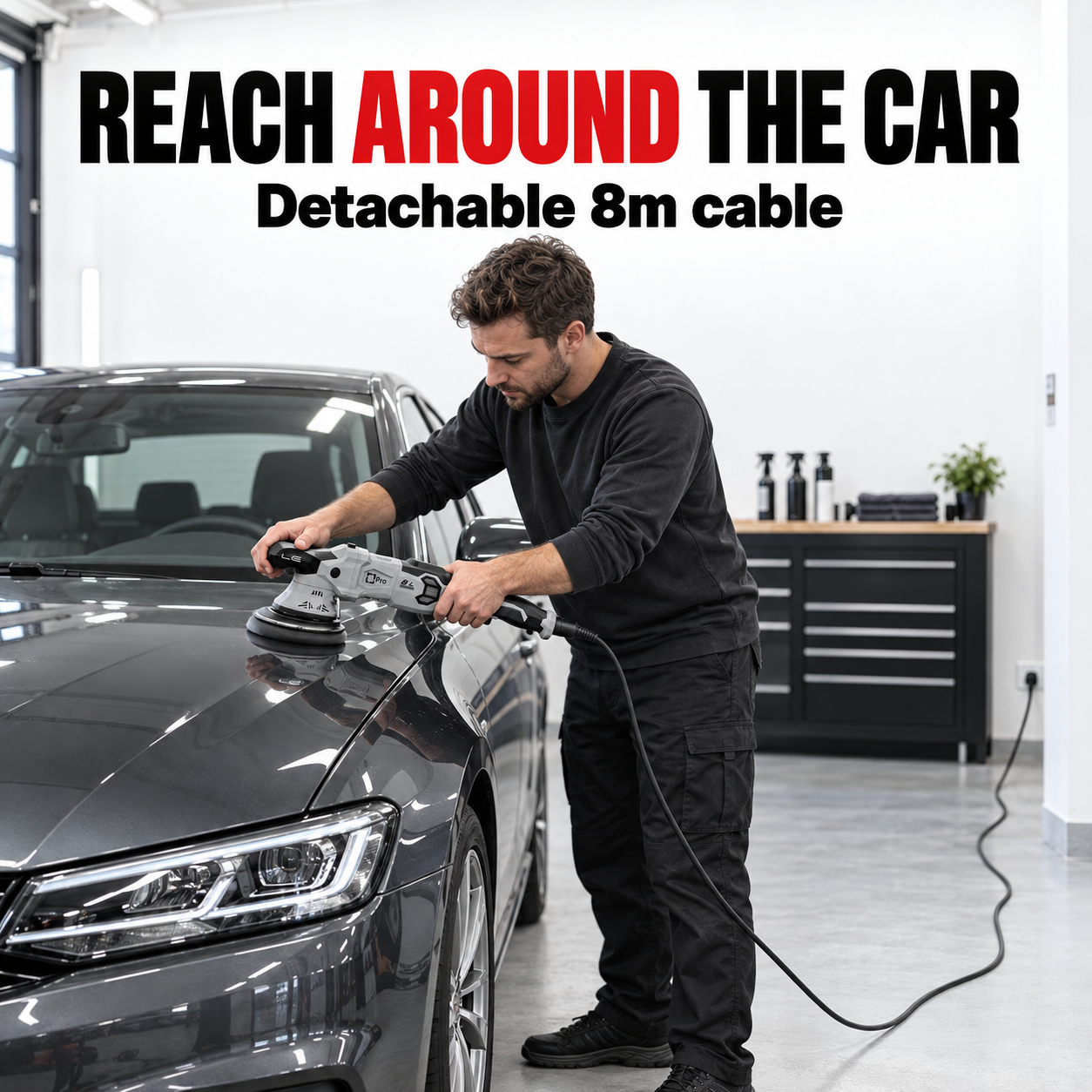 Liquid Elements T4500 Pro 15mm Brushless DA Polisher — Can I move around the car?