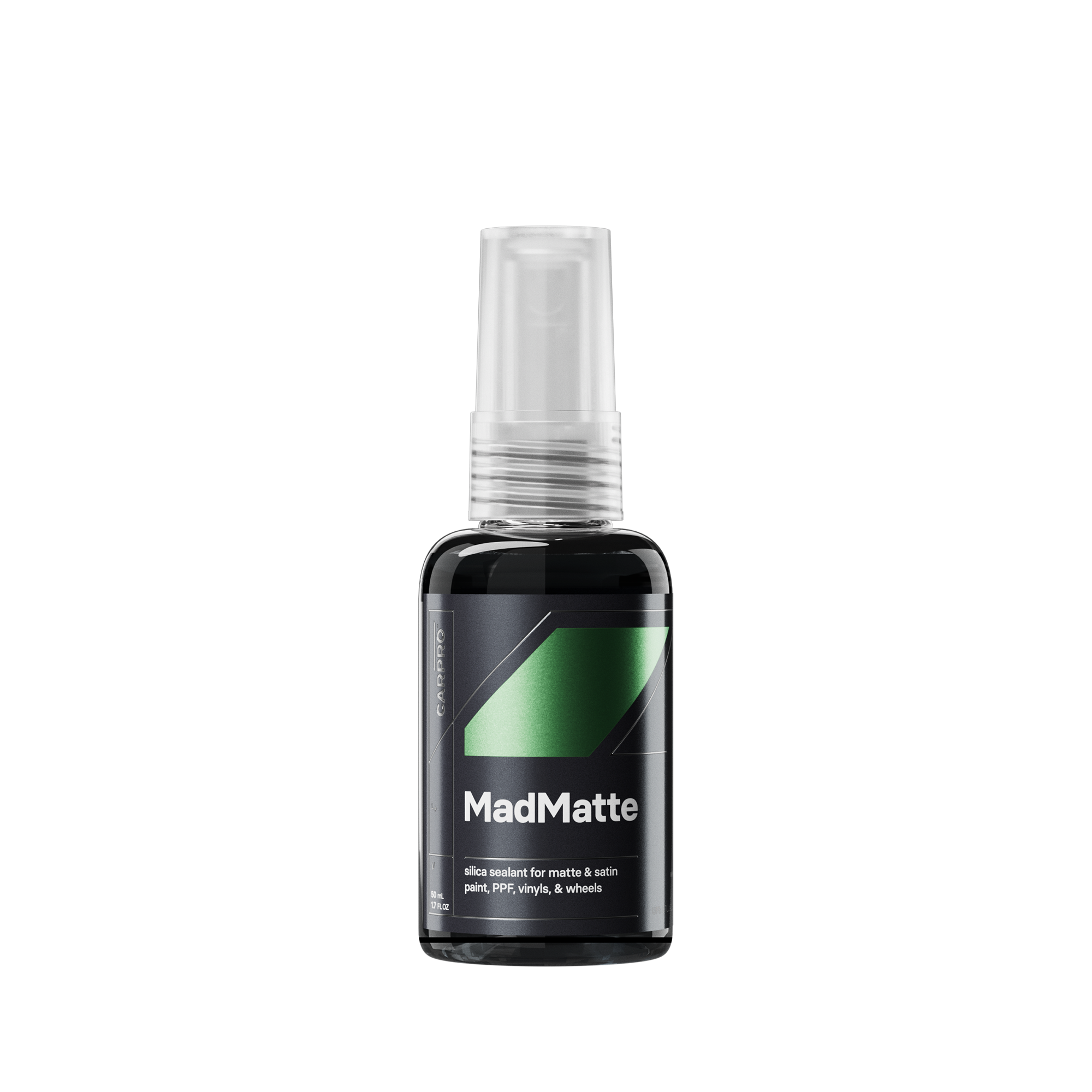 CarPro MadMatte Silica Sealant 50ml mini spray bottle — front view