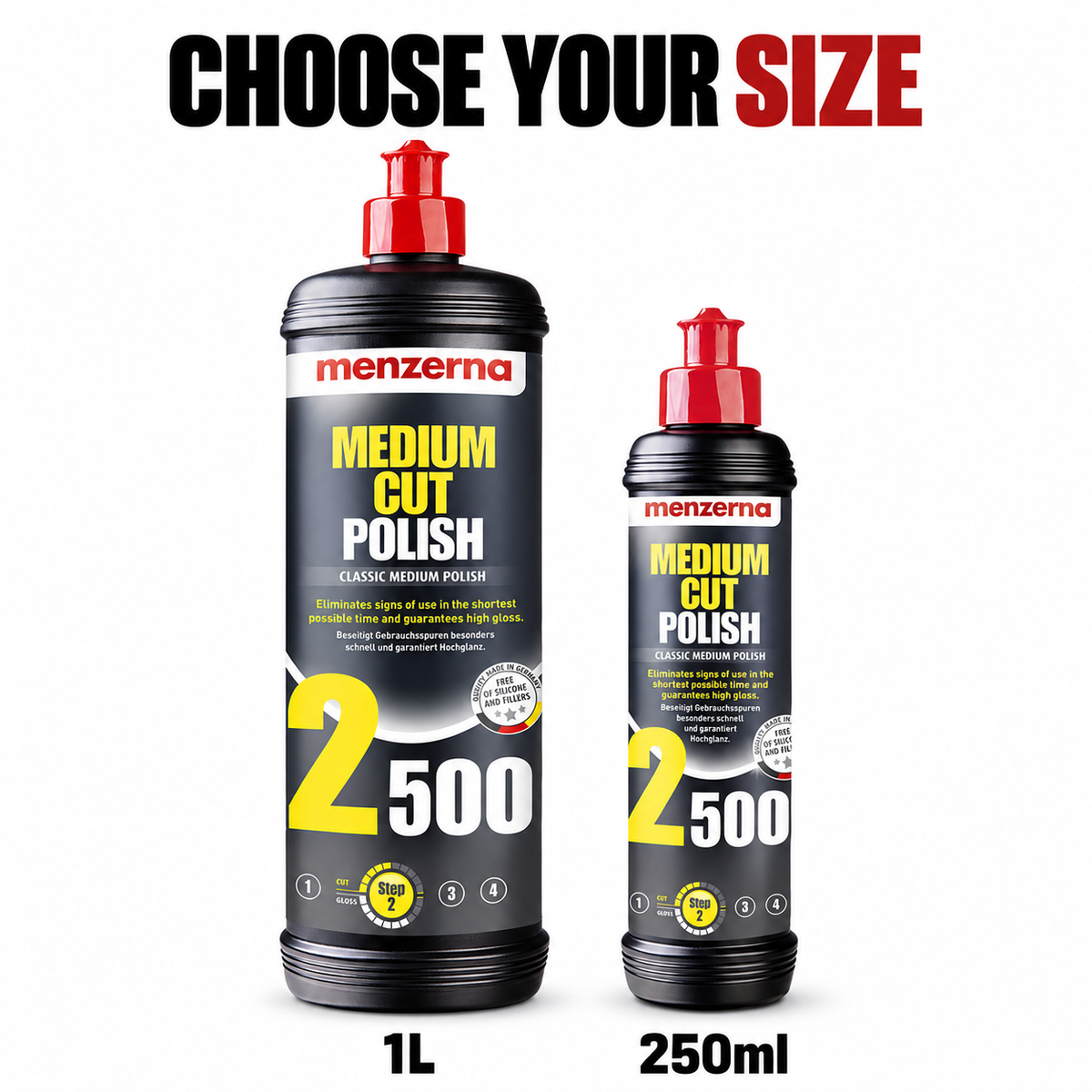 Menzerna - Medium Cut Polish 2500 — Which size?