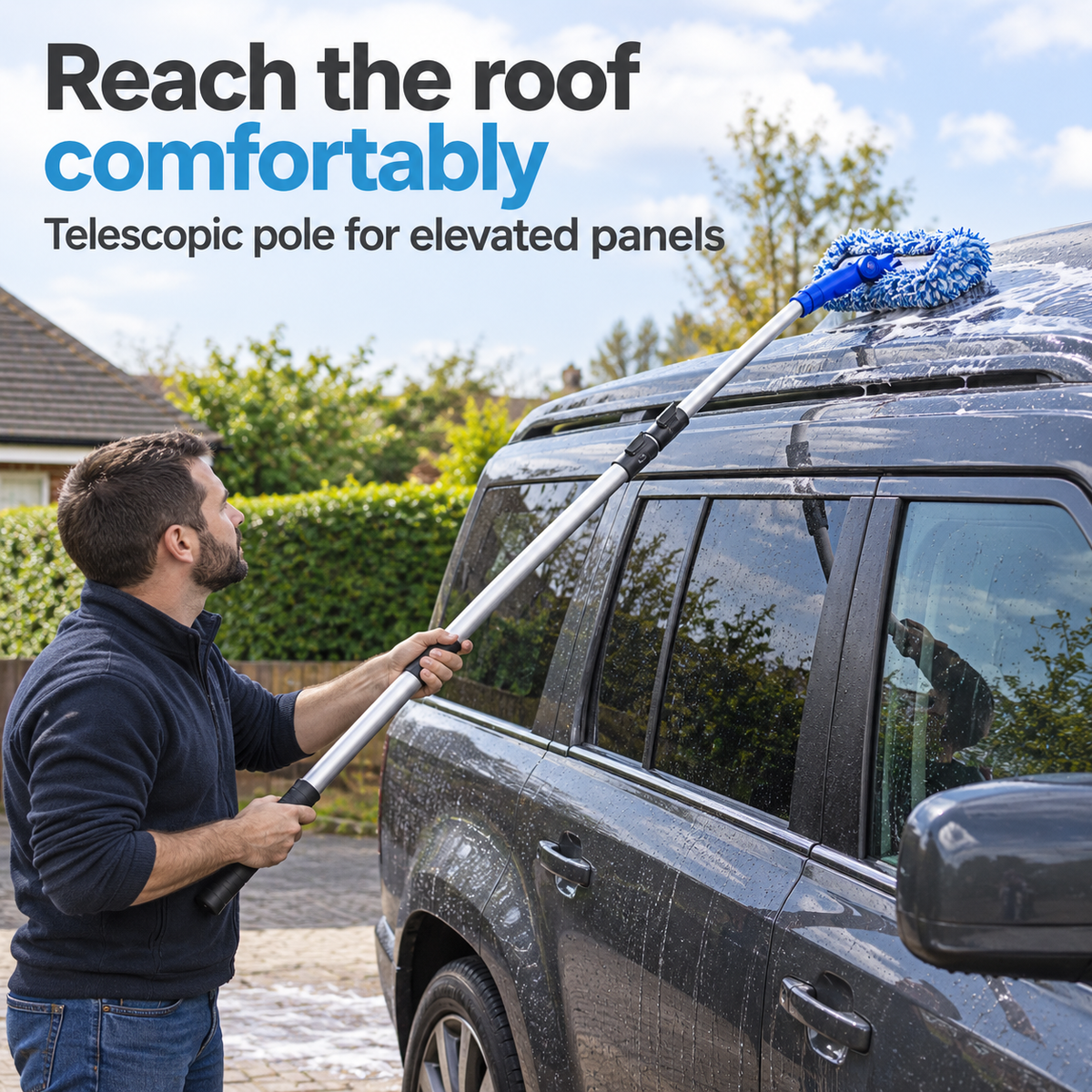 Microfiber Madness Incredipole KIT — Can it wash a high roof?
