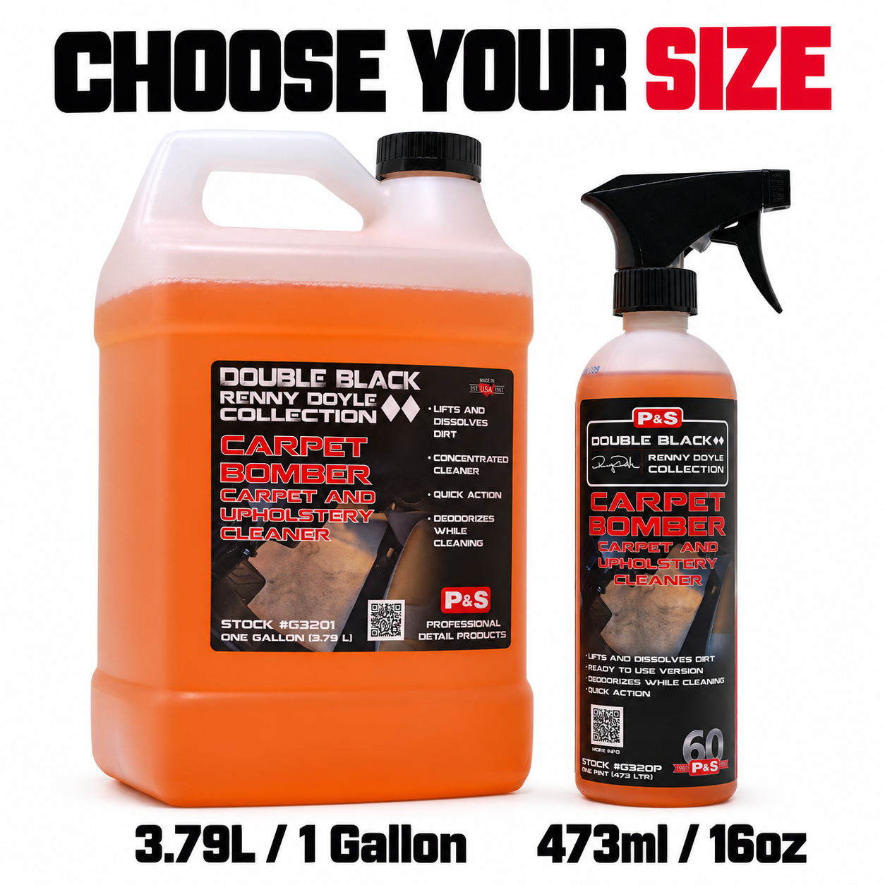 P&S Carpet Bomber Upholstery Cleaner — Which size can I buy?