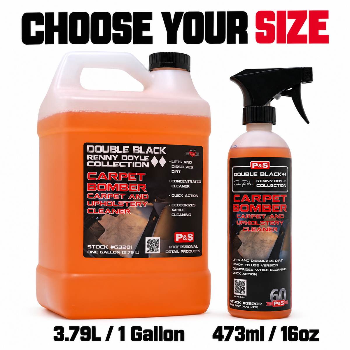 P&S Carpet Bomber Upholstery Cleaner — Which size can I buy?