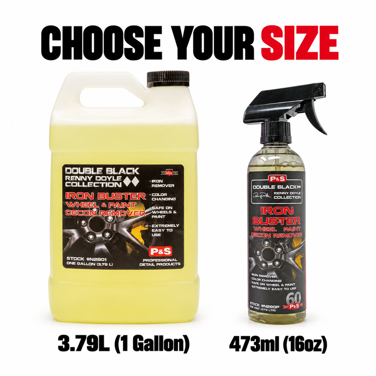 P&S Iron Buster Wheel & Paint Iron Remover — Which size can I choose?