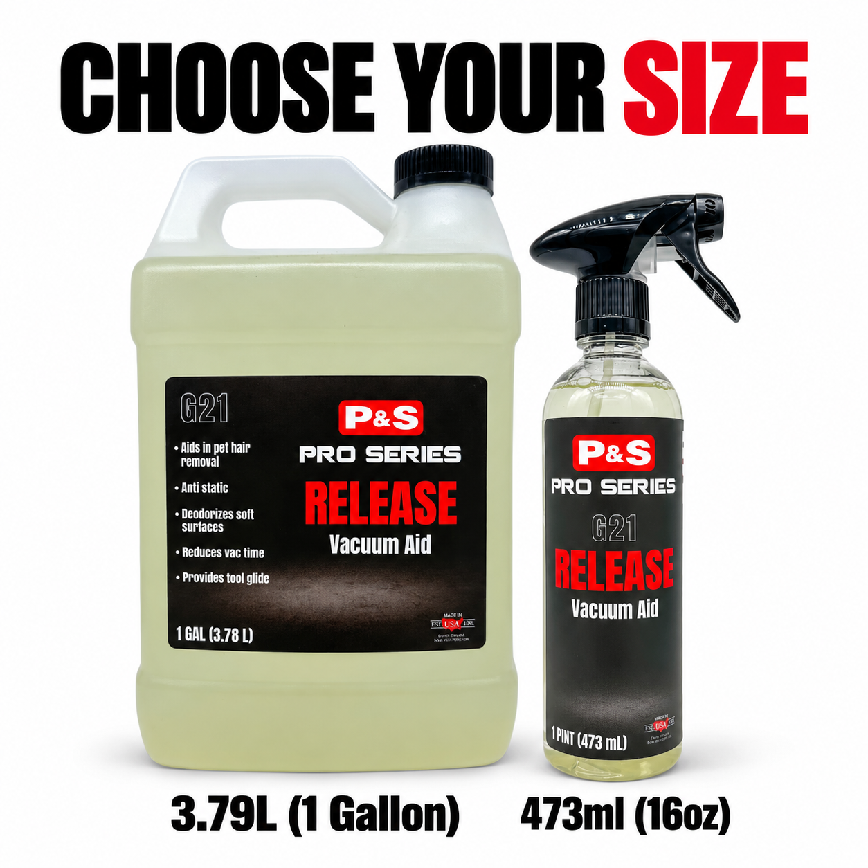 P&S Release Vacuum Aid — Which sizes are available?