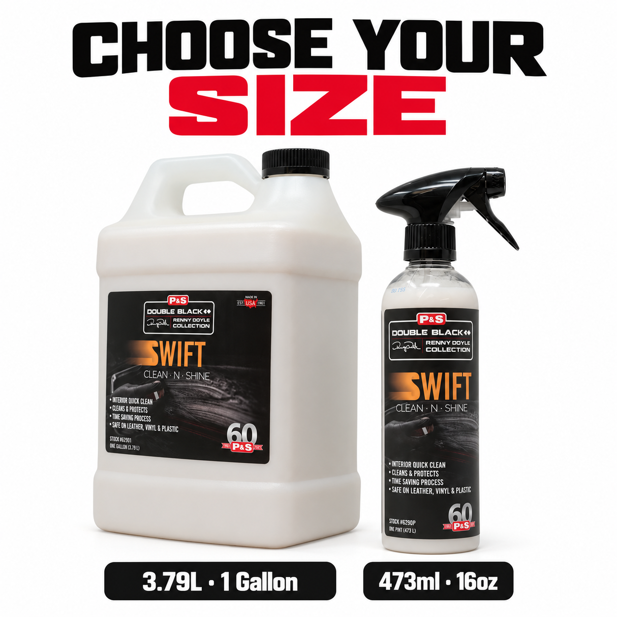P&S Swift Interior Clean & Protect — Which sizes are available?