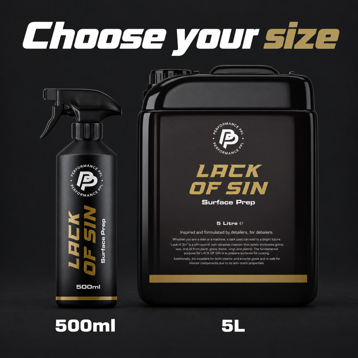 Performance PPL Lack of Sin Surface Prep — Which sizes?
