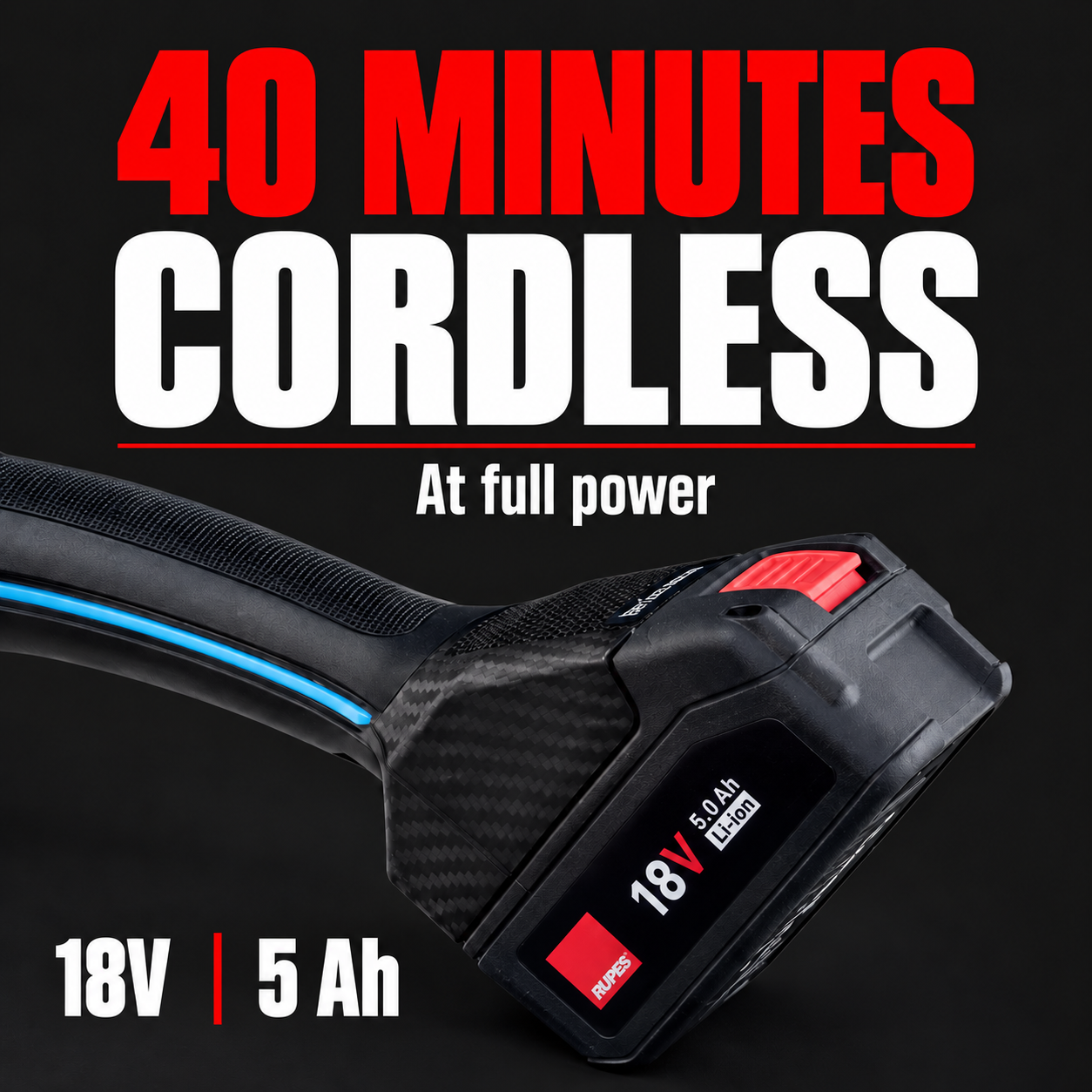 Rupes BigFoot HLR15 iBrid Cordless Polisher 15mm — Battery runtime?