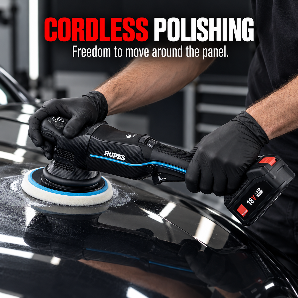 Rupes BigFoot HLR21 iBrid Cordless Polisher 21mm — What does cordless polishing look like?