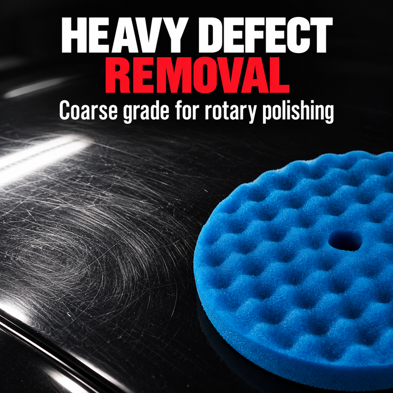 Rupes Rotary Coarse Waffle Foam Pad Blue (Various Sizes) — What defects is it for?