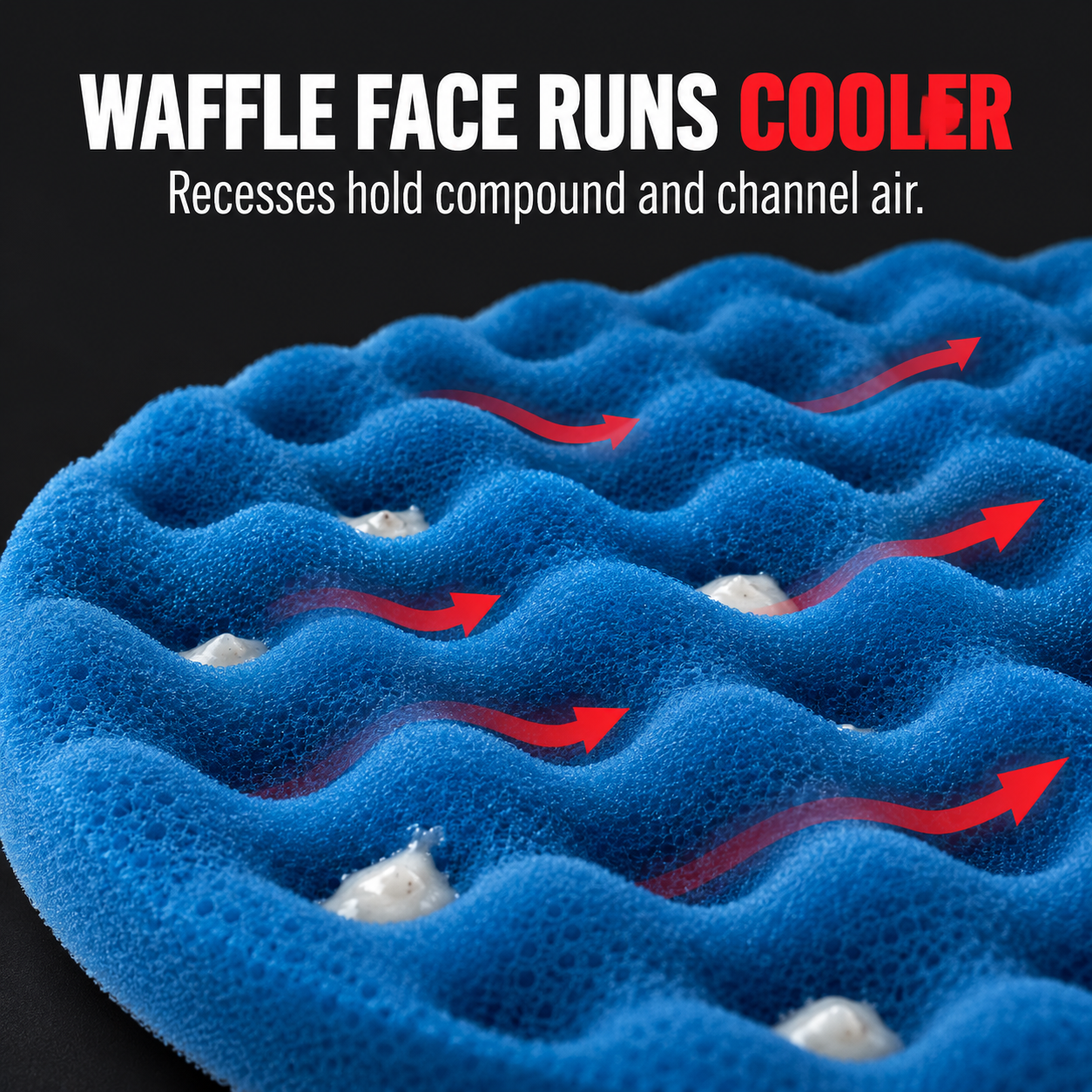 Rupes Rotary Coarse Waffle Foam Pad Blue (Various Sizes) — Why the waffle face?