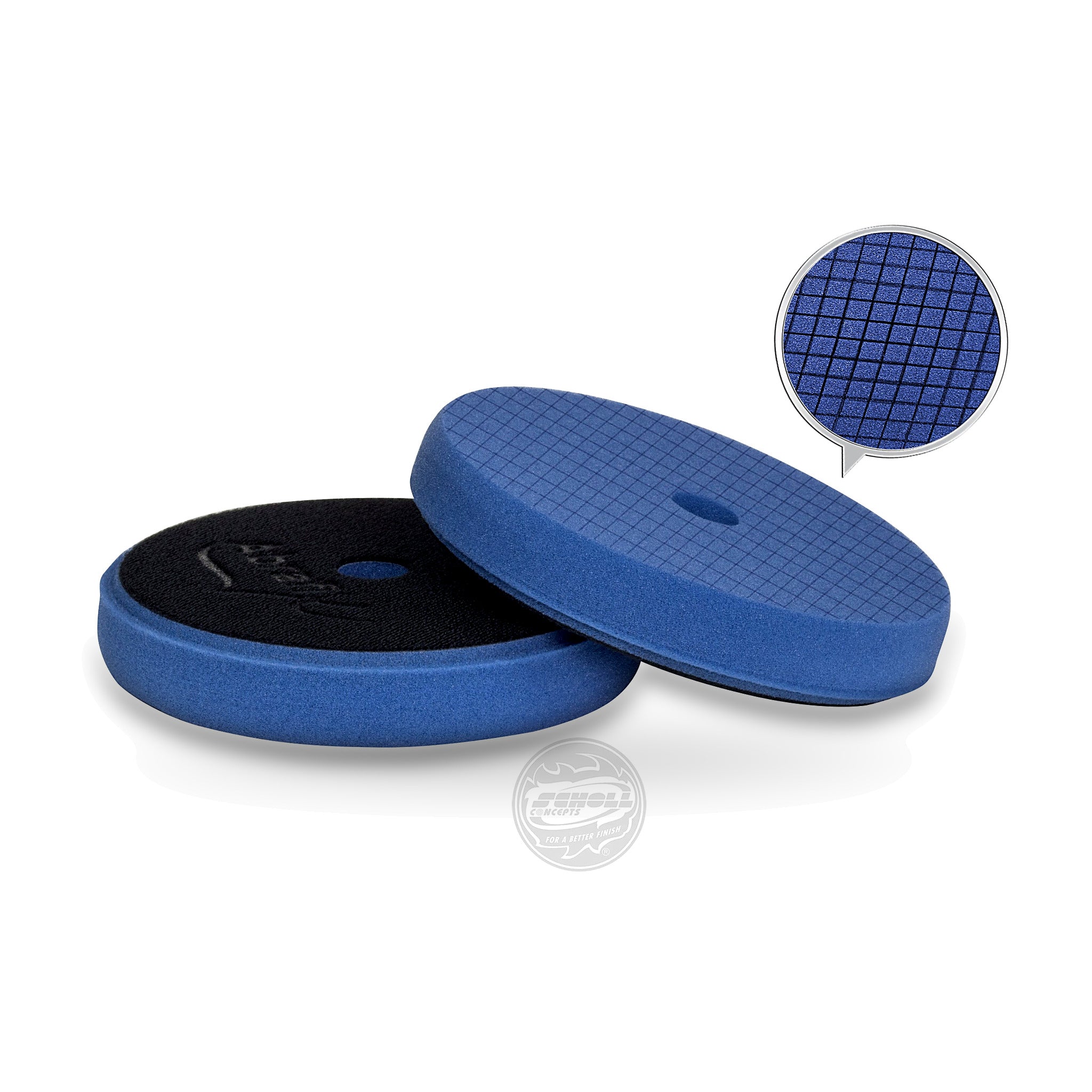 Scholl Concepts Navy Blue SpiderPad Cutting Pad 145mm pair with a close up of the pad face texture
