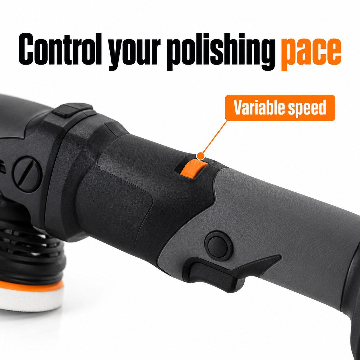 ShineMate EB351-5/15 15mm Cordless Random Orbital Polisher — Can I adjust speed?