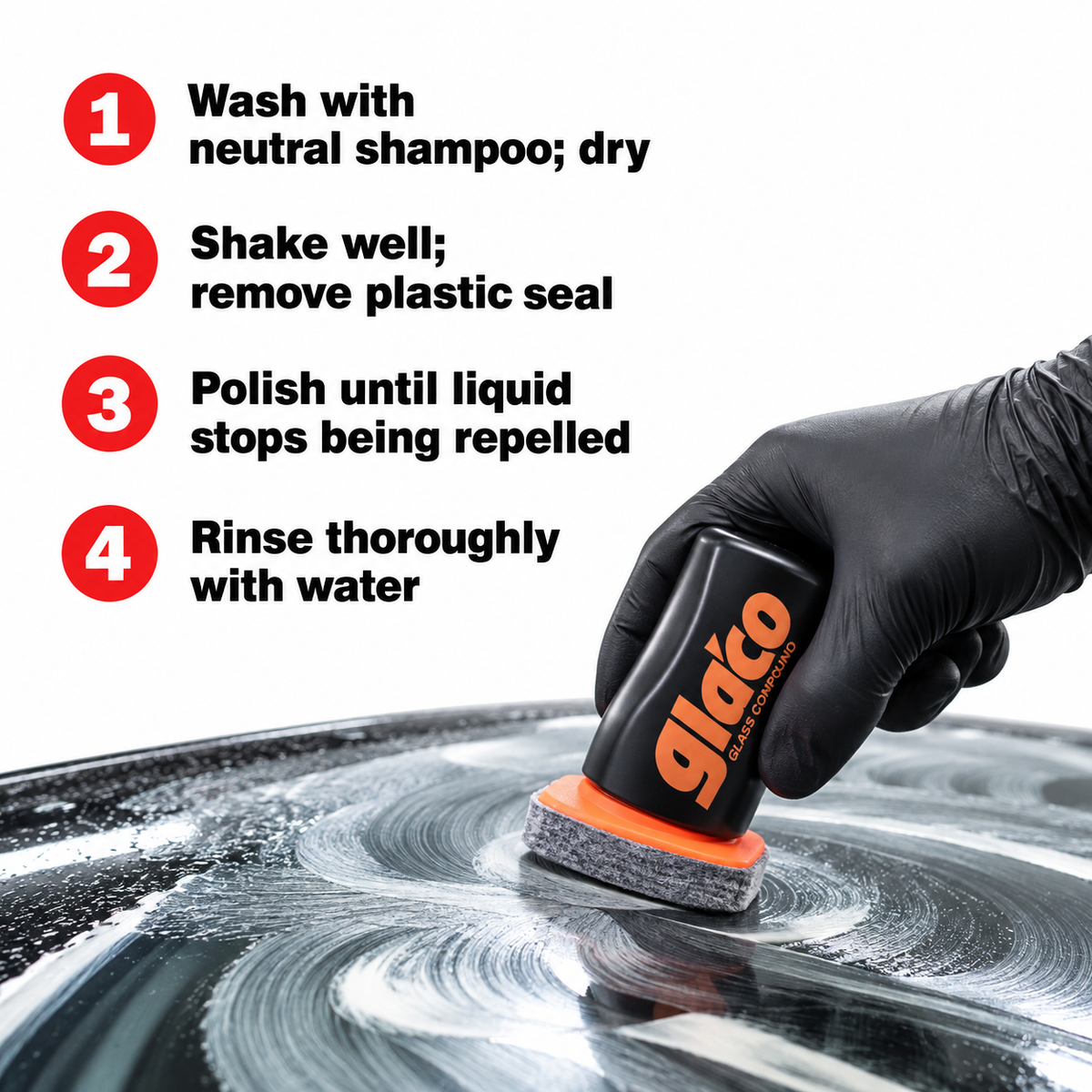 Soft99 Glaco Glass Compound Roll On 100ml — How do I use it?