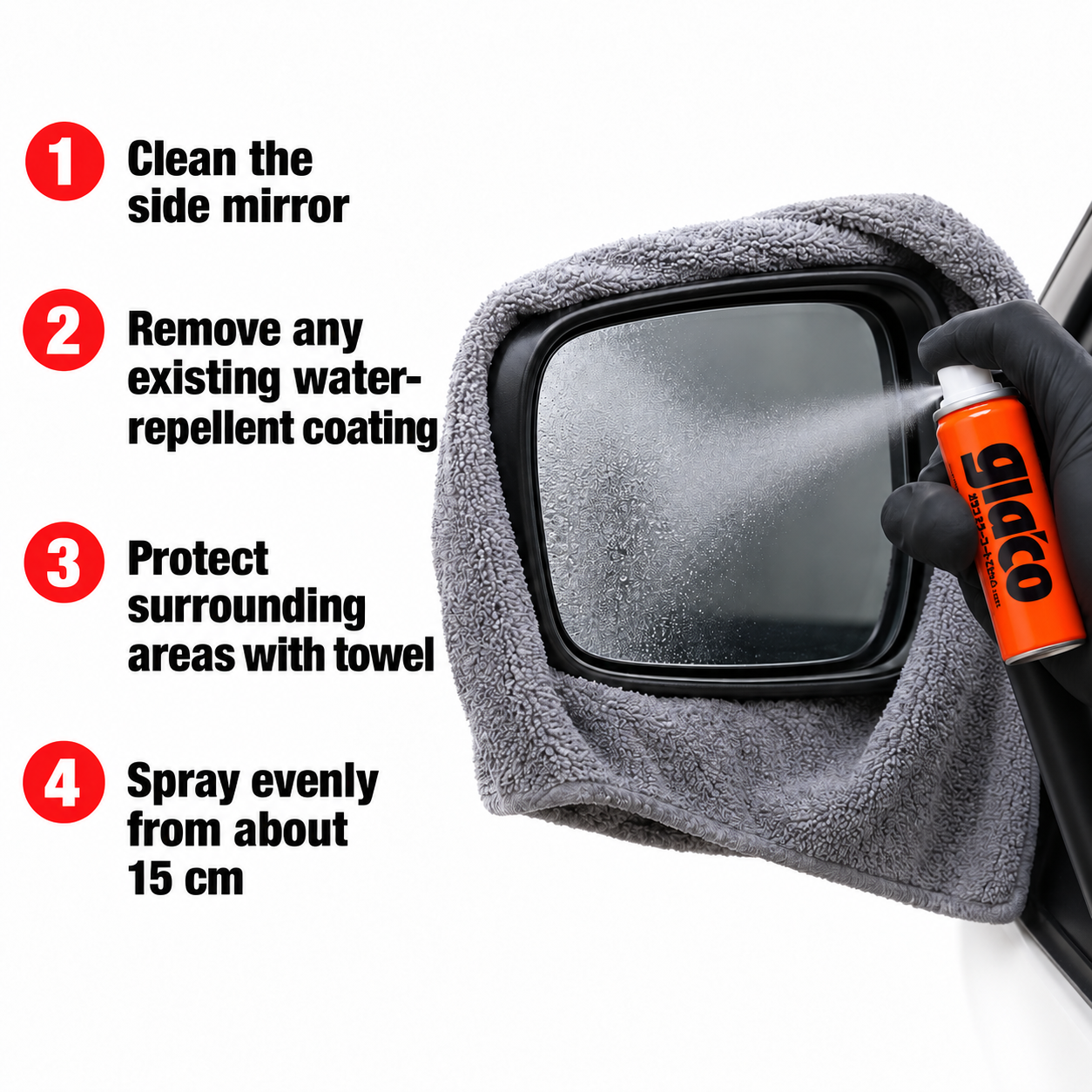 Soft99 Glaco Mirror Coat Zero Spray 40ml — How do I apply it?