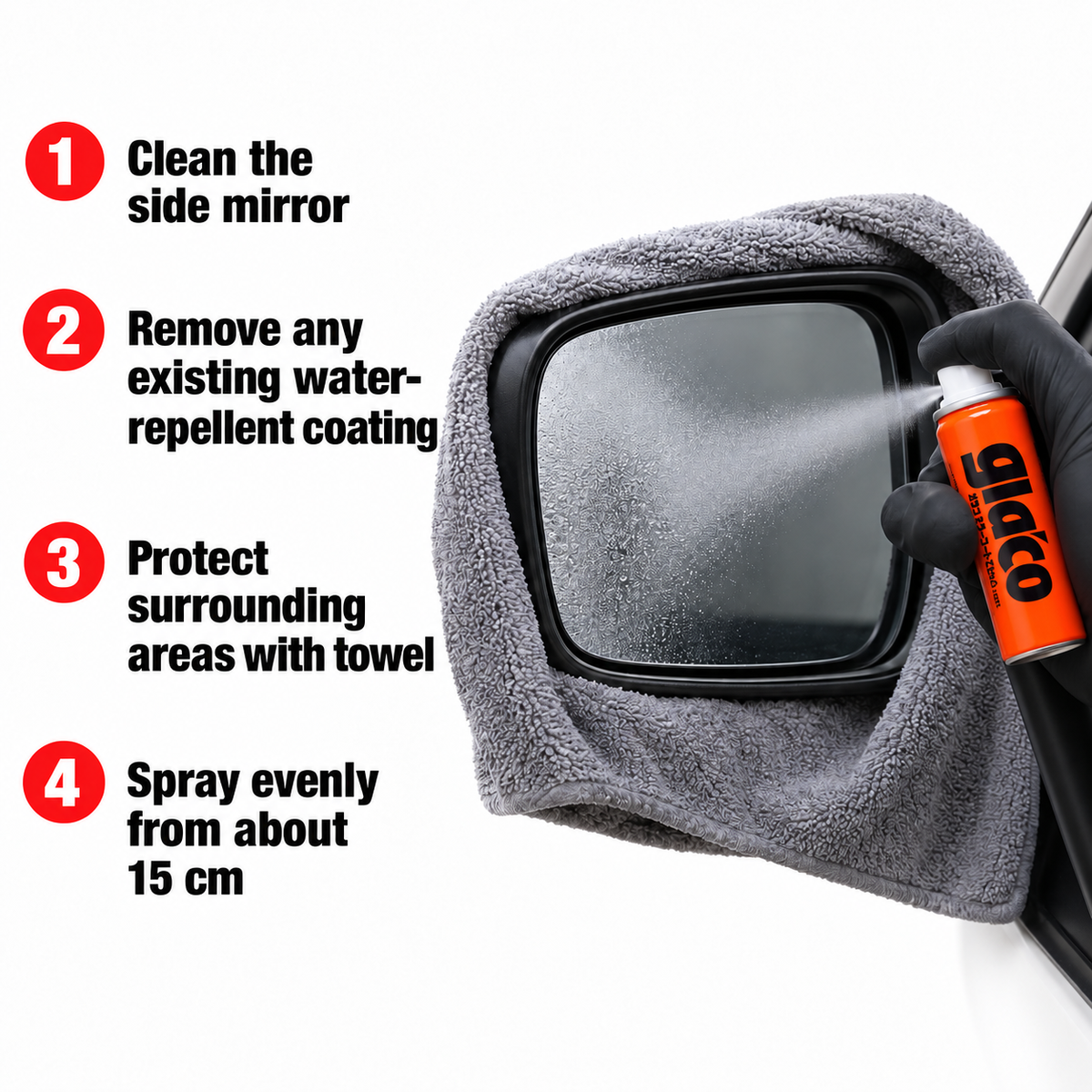 Soft99 Glaco Mirror Coat Zero Spray 40ml — How do I apply it?