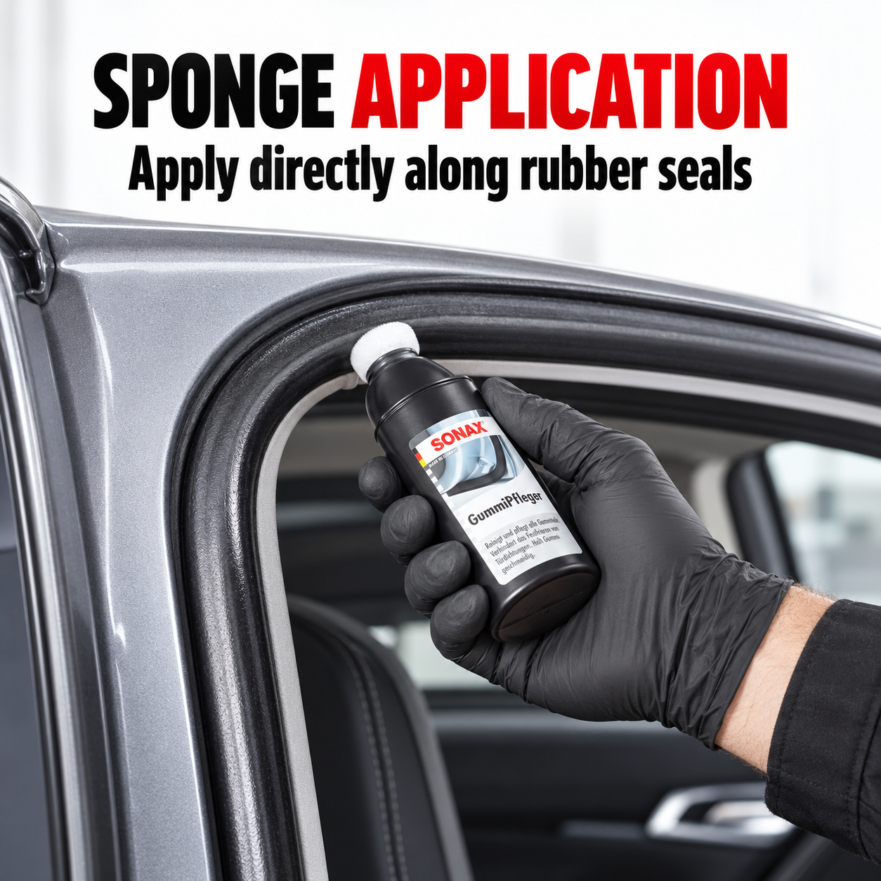 Sonax GummiPfleger Rubber Protectant — How does the applicator reach seals?