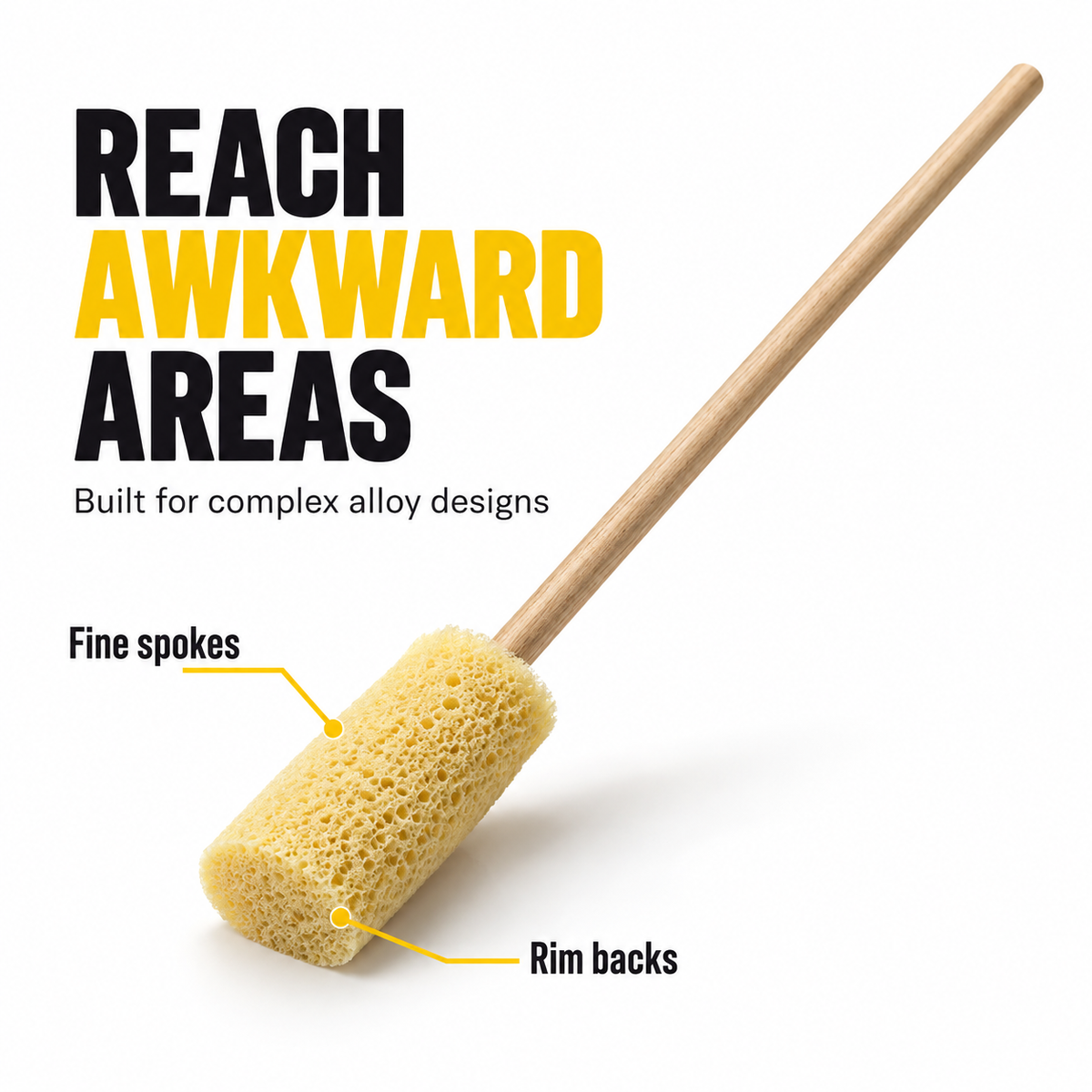Sponge Guru - Alloy Spoke Cleaner Oval — Where does it reach?