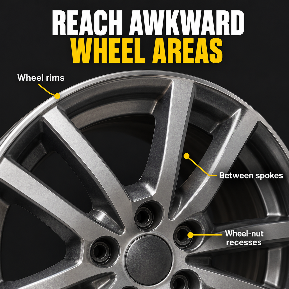 Sponge Guru - Alloy Spoke Cleaner Round — Where can it clean?