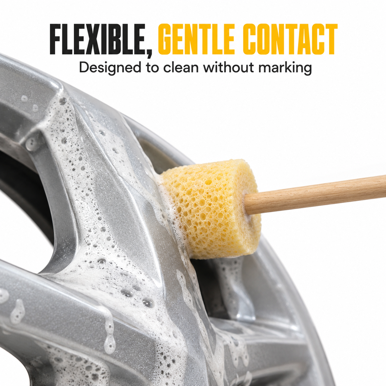 Sponge Guru - Alloy Spoke Cleaner Round — How does it contact alloys?
