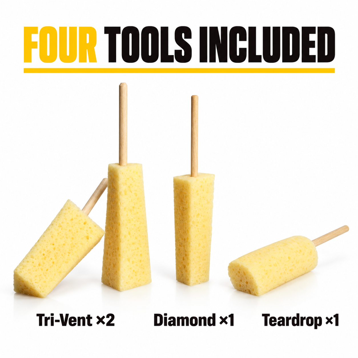 Sponge Guru - Precision Detailing Sponge Kit (4pc) — Which tools are included?