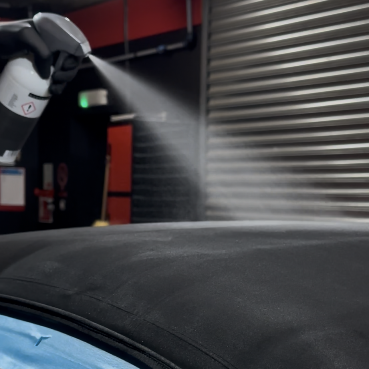 Koch-Chemie Allround Textile Sealant being applied to car upholstery