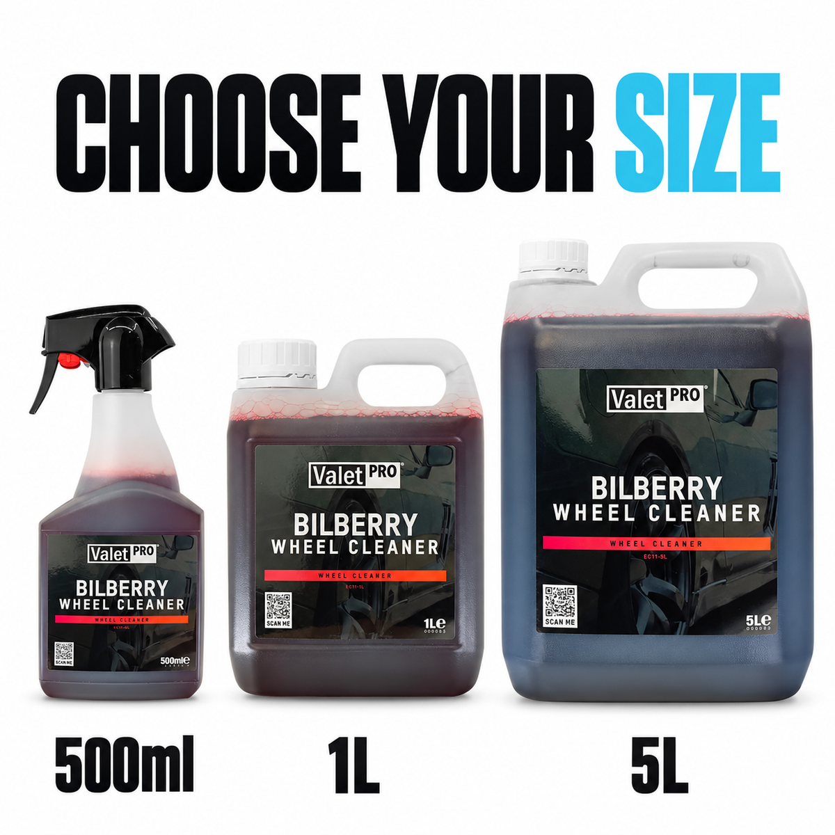 ValetPRO Bilberry Wheel Cleaner — Which size can I choose?