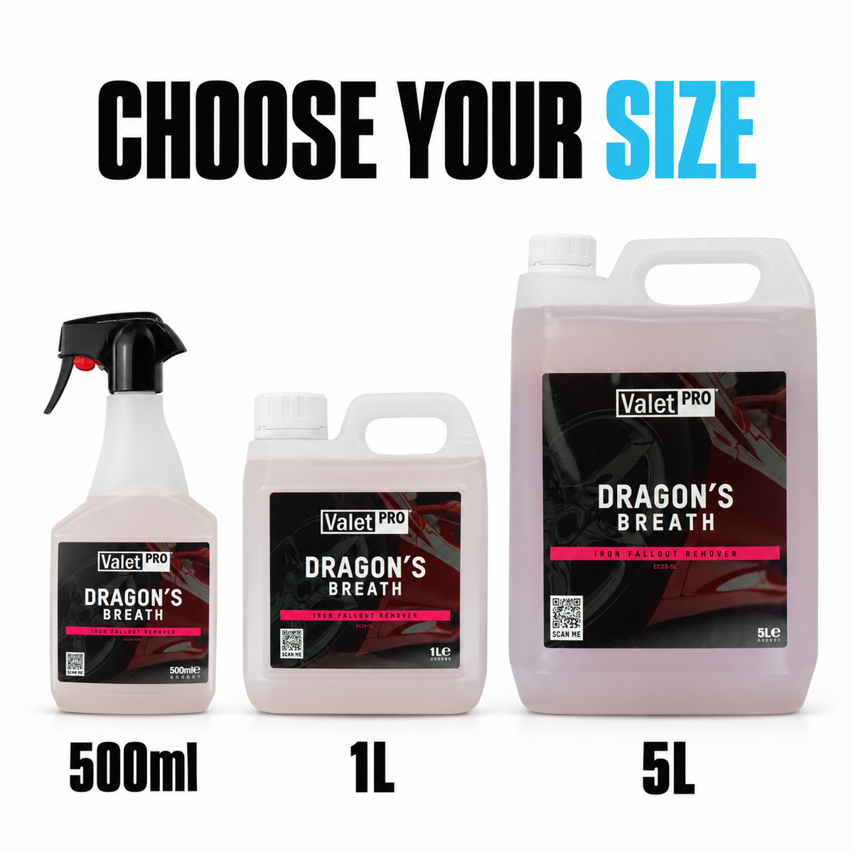 ValetPRO Dragon’s Breath Wheel Cleaner — Which size can I choose?