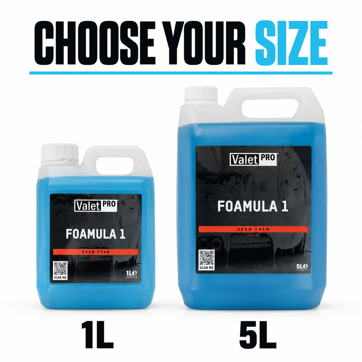 ValetPRO Foamula 1 Snow Foam — Which sizes are available?