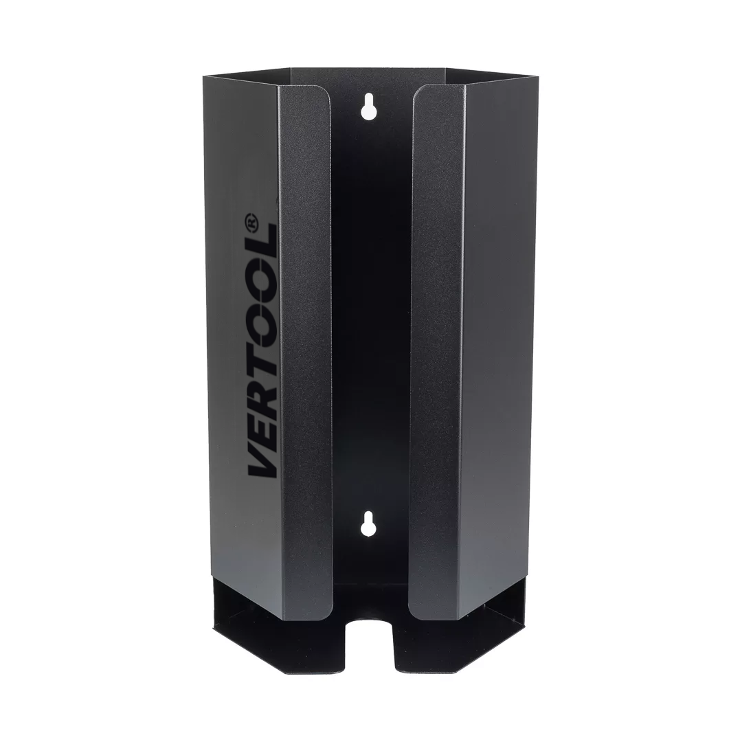 Vertool 5 inch polishing pad holder in powder coated steel, angled front view