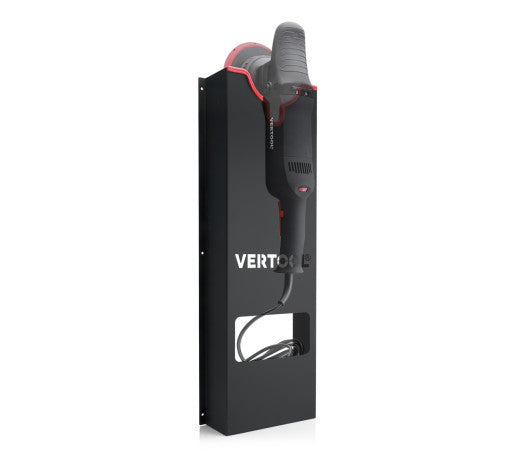Vertool single polisher holder wall mounted with a dual action machine in the cradle