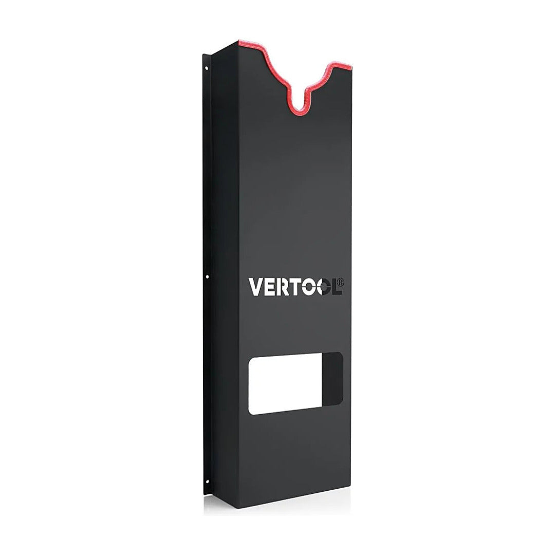 Vertool single machine polisher holder in powder coated steel, angled front view