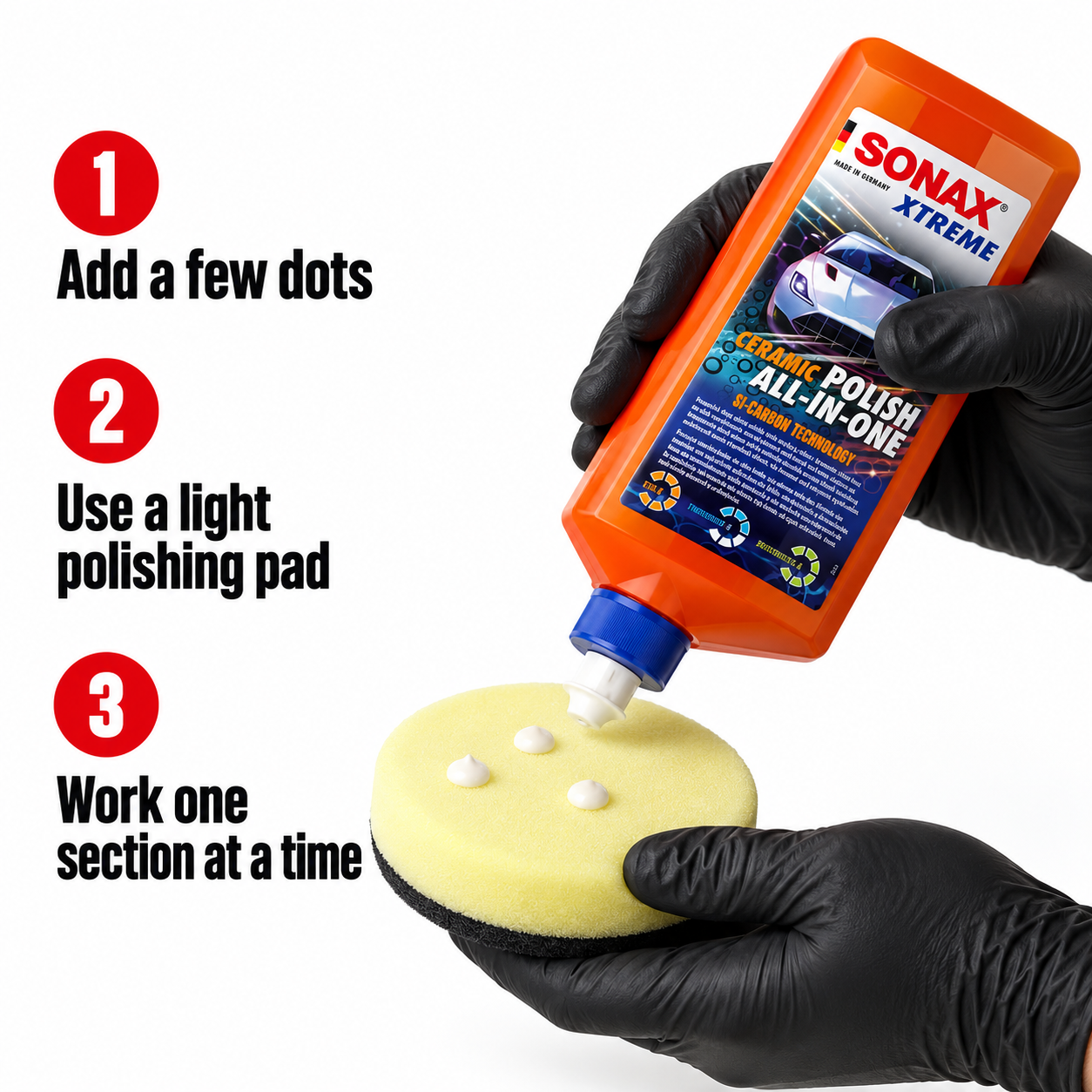 Sonax Xtreme Ceramic Polish All-in-One — How do I apply it?