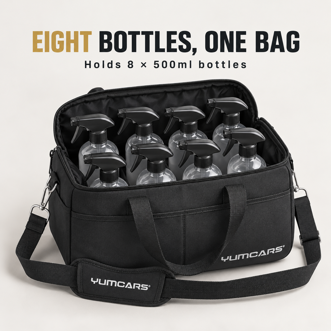 YumCars Detailing Bag — How many bottles fit?