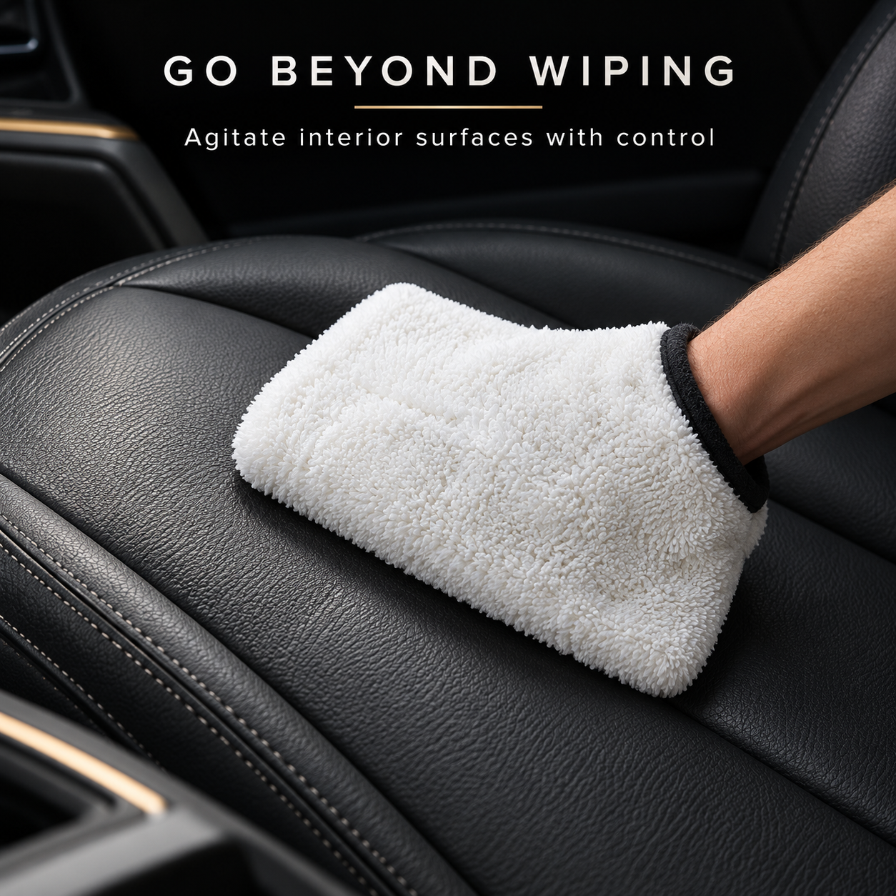 YumCars Exfoliator Mitt - Interior Scrubber Pad - For Plastic & Leather — What does it look like in action?