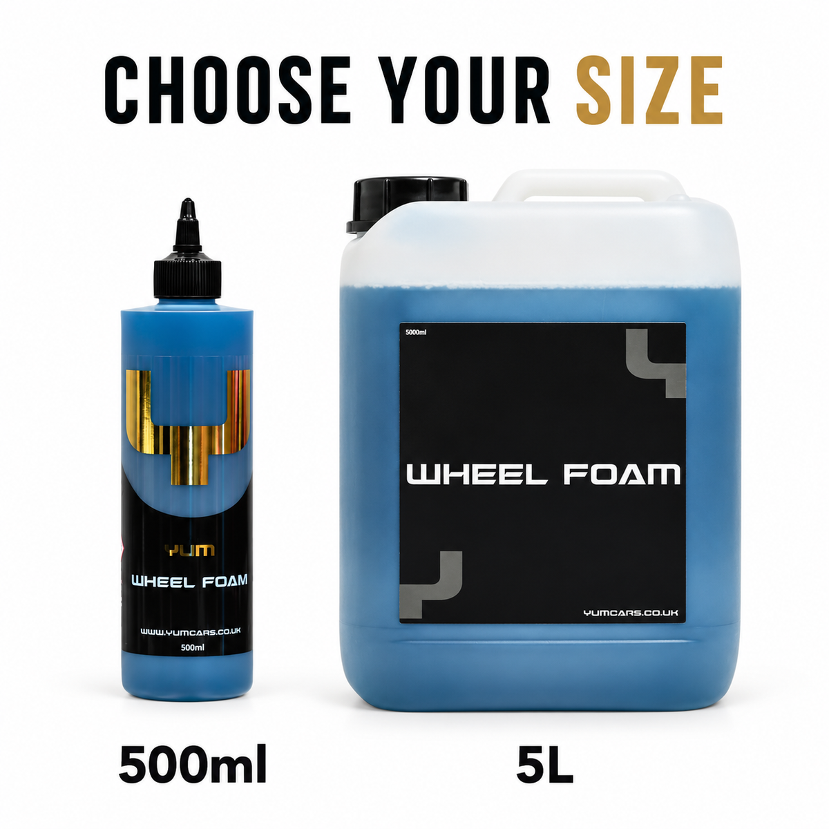 YumCars Wheel Foam - The Ultimate Wheel Foaming Solution — Which size can I buy?