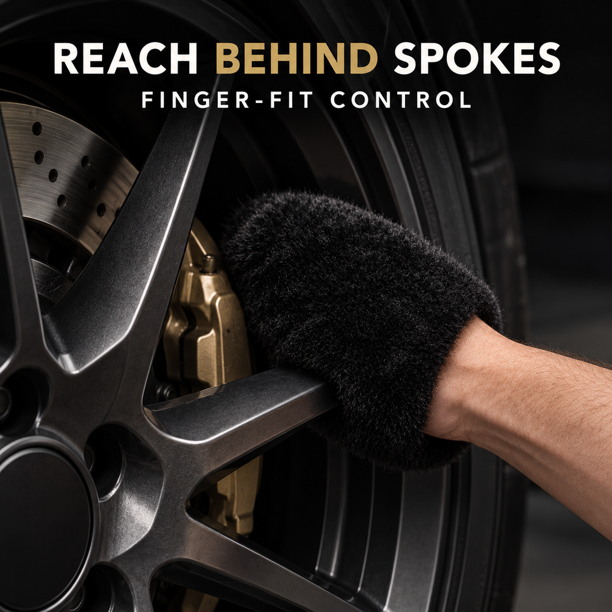 YumCars Wheel Mitt - Soft & Safe for All Wheel Finishes — Can it reach behind spokes?